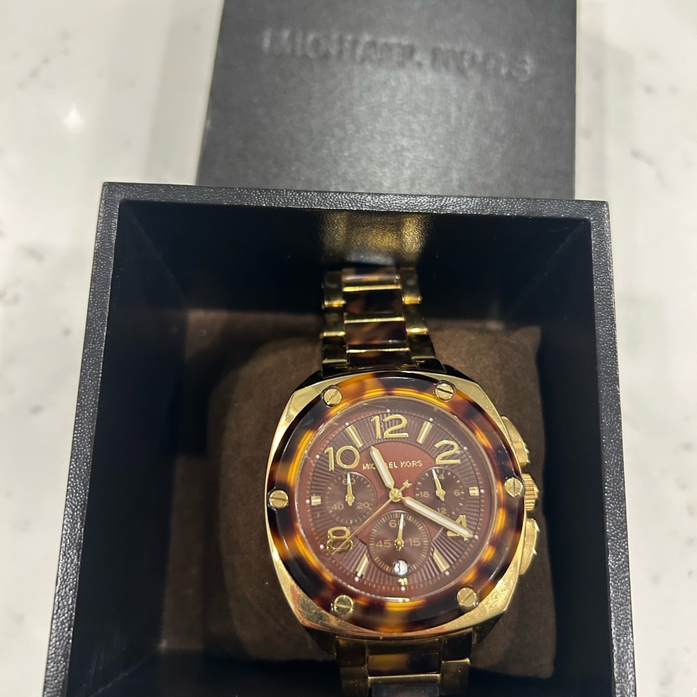 Michael Kors Gold and Tortoise Women's Watch